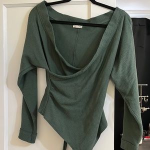 Green free people bodysuit